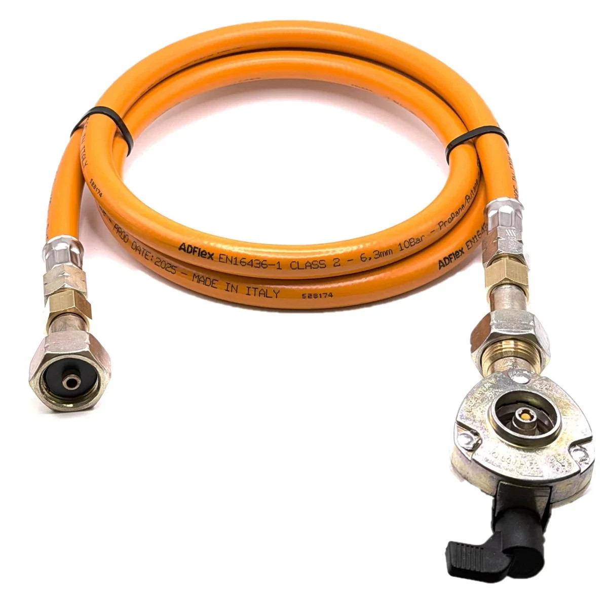 80cm LPG High Pressure Orange Gas Hose 22mm Clip-On 21.8mm LH Adapter.