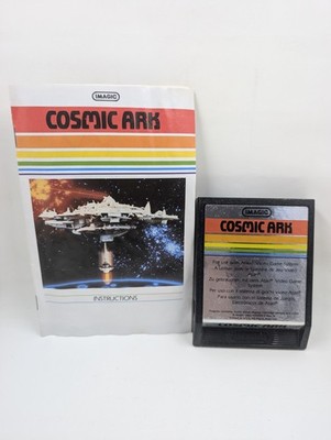 Cosmic Ark Imagic Atari 2600 Game Cartridge w/ Manual 1982 Tested & Cleaned
