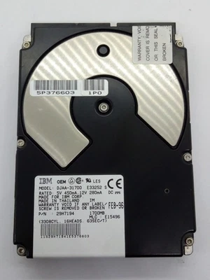IBM IDE 1,6GB FESTPLATTE DJAA-31700 3,5 ZOLL #FP4652 - Bild 1 von 3