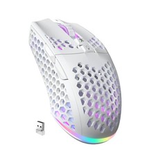 SM600 White Wireless Gaming Mouse,Tri-Modes BT5.1/Type-C Wired/2.4G Wireless ...