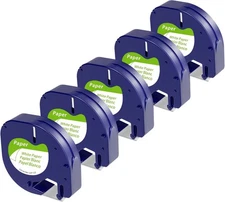 Wonfoucs Compatible with Dymo Label Make Refills 12 mm x 4 m 1/2 x 13, White 