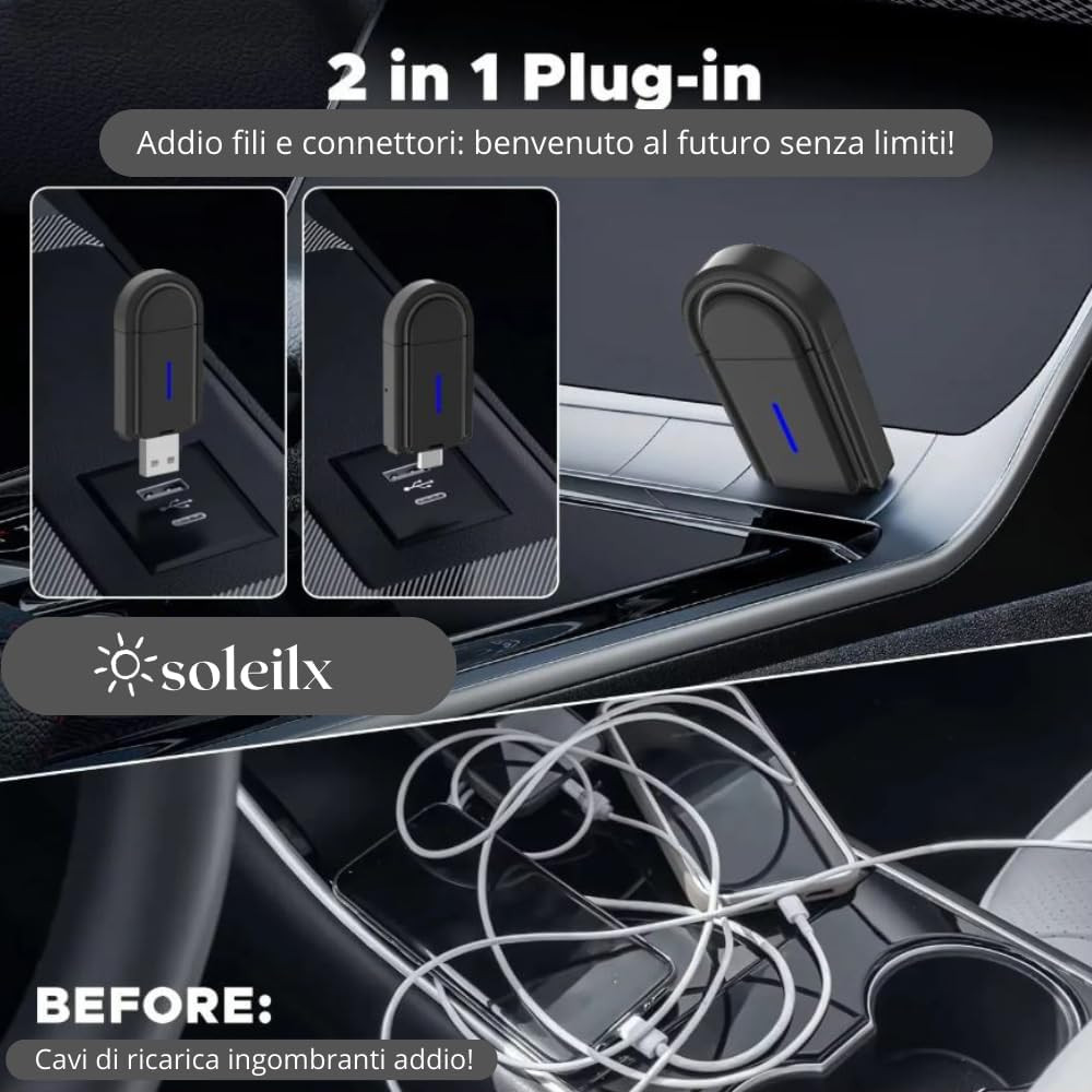 Adattatore Wireless Auto 2-in-1: Sicurezza e Comfort per Tutti - 3