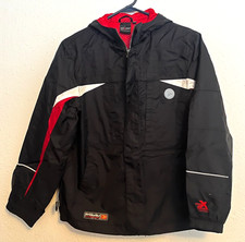 Boys Large 14/16 Zero Xposure Hooded Jacket Coat Black Red White