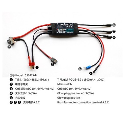 E-Start Remote Control Harness - Fits HPI HSP LRP RC Wolunstart  150325-B