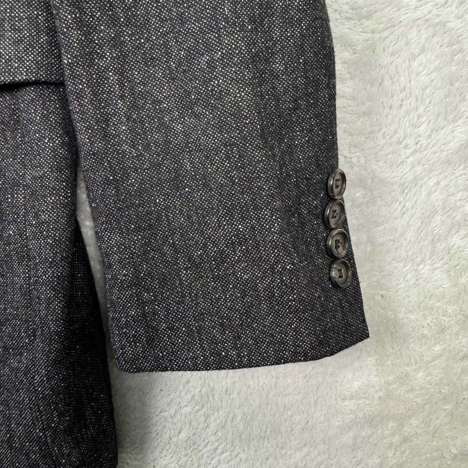 Blazer Ralph Lauren Para Hombres 40L Gris Mezcla de Lana Abrigo Deportivo Ojo de Pájaro Preppy Elástico Foto 3 de 4