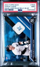 2023 Topps NOW AARON JUDGE 754c Game Used Base Relic Blue 21/49 PSA 9 MINT