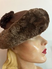 Vintage Round Real Fur and wool Hat , STYLISH, tassel.