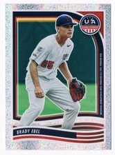 Silver Sparkle Panini 2024 USA Stars & Stripes Brady Ebel #142 Rookie Card