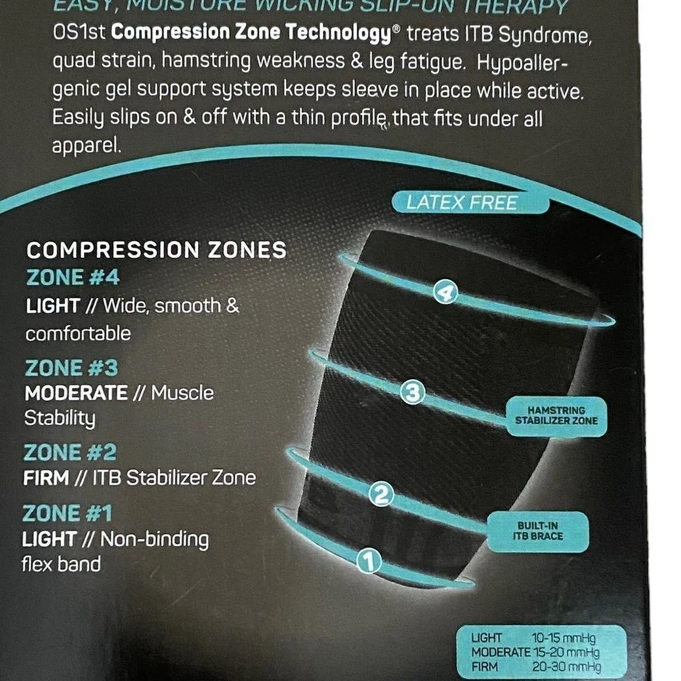 OS1st Size L Quad Performance Compression Sleeve QS4 Quad Strains ITB Brace  - Image 4 of 4
