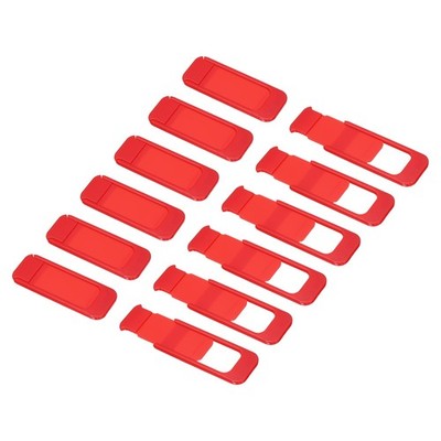 12Pcs 1.61'' x 0.63'' Computer Camera Cover Slide Thin Camera Blocker, Red