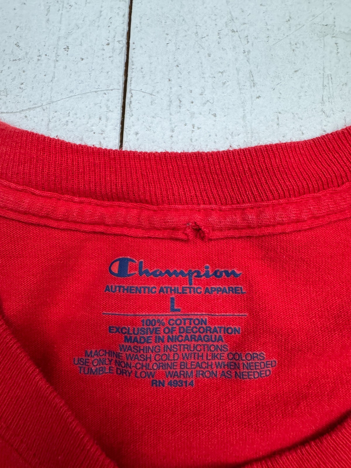 Champion Solid Red Basic Casual Short Sleeve T Sh… - image 3