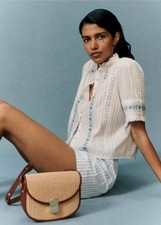 Sezane French-style summer blouse with embroi...