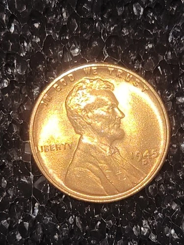 ✅ 1945-D BU Uncirculated Lincoln Wheat Cent Choice RED Coin From OBW Bank Roll
