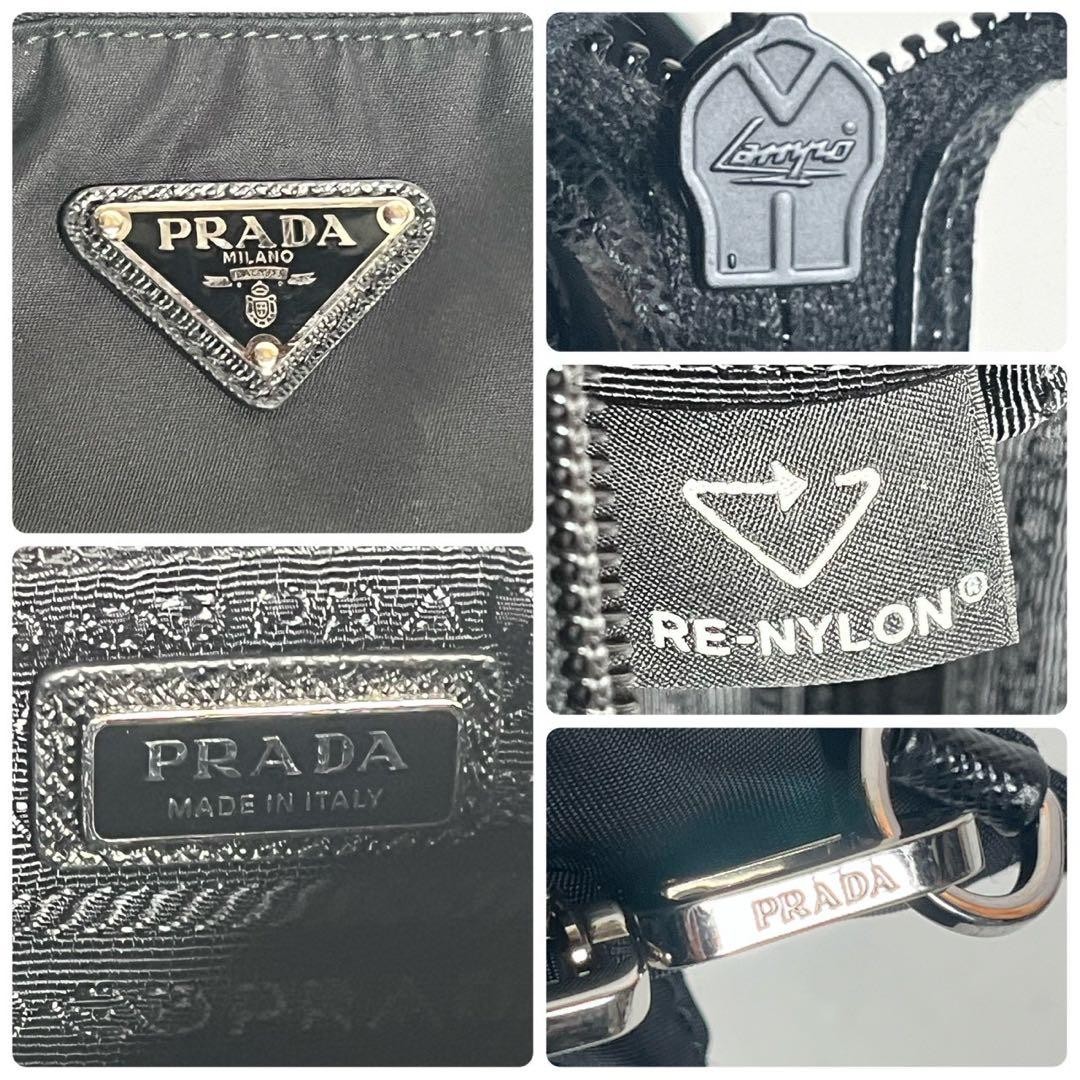 PRADA Re Nylon Saffiano Clutch Bag Black thumbnail 8