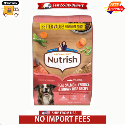 Rachael Ray Nutrish Adult Dog Dry Food - Salmon, Veggies & Brown Rice, 20 lb