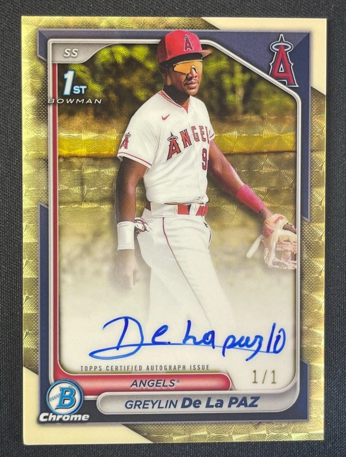 1/1 GREYLIN DE LA PAZ 1ST SUPERFRACTOR ON CARD AUTO AUTOGRAPH 2024 BOWMAN CHROME