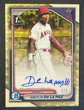 1/1 GREYLIN DE LA PAZ 1ST SUPERFRACTOR ON CARD AUTO AUTOGRAPH 2024 BOWMAN CHROME