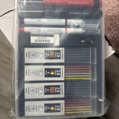 Stageek Carpenter Pencil Marker 30 Piece Kit Includes 24 Graphite Refills New
