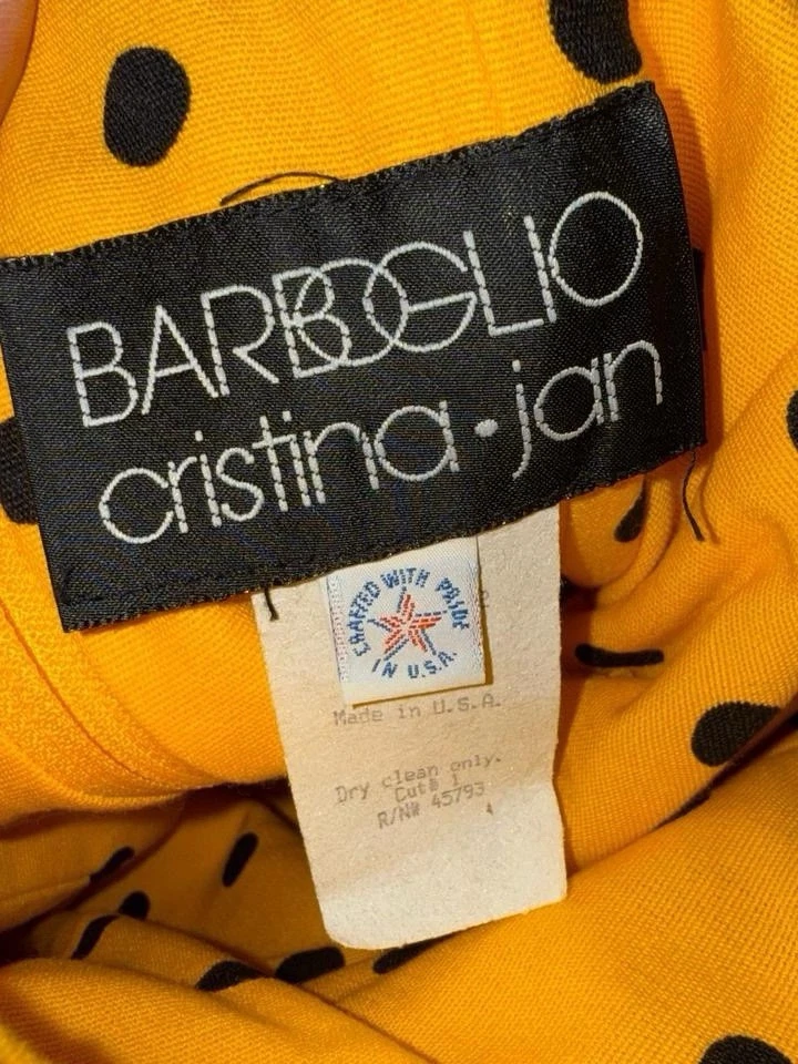 Vestido Barboglio Cristina Jan Amarillo Polkadot Sin Tirantes Volantes Talla 4 Años 80 De Colección Foto 3 de 4