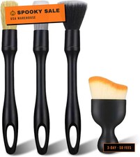 4 Pcs Car Detailing Brush Set, Boars Hair Ultra Soft Detailing Brushes for Inter