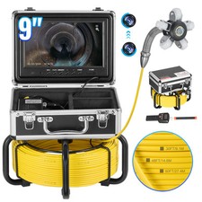Uimoso 9" Sewer Camera 98ft/30m Self-Leveling Drain Duct Camera w/ 512Hz Locator