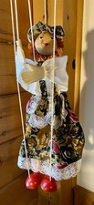 Large 15.5 Vintage Wooden Marionette Puppet -...