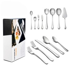 68-Piece Flatware Silverware Set Service for 12, Stainless Steel Cutlery Set ...