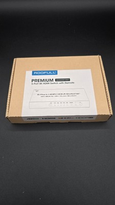 ROOFULL 5 Port 4K HDMI Switch 4K@60Hz 5 in 1 Out w/Remote HDR10 HDCP2.2 3D CEC