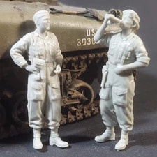 1/35 Scale WWII US Tank Crew Resin Figures Set – Resting Soldiers Miniatures