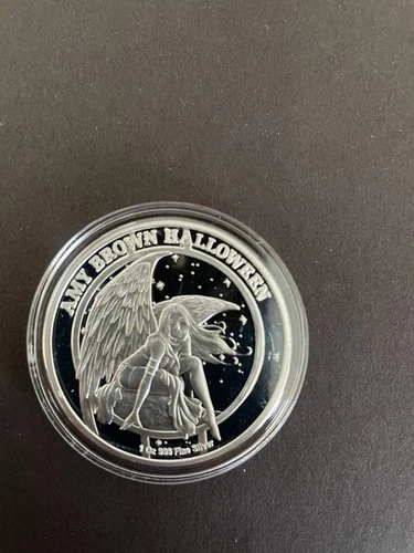 Anonymous Mint Amy Brown Halloween Haunted Pumpkin Silver Proof 1 Ounce Coin