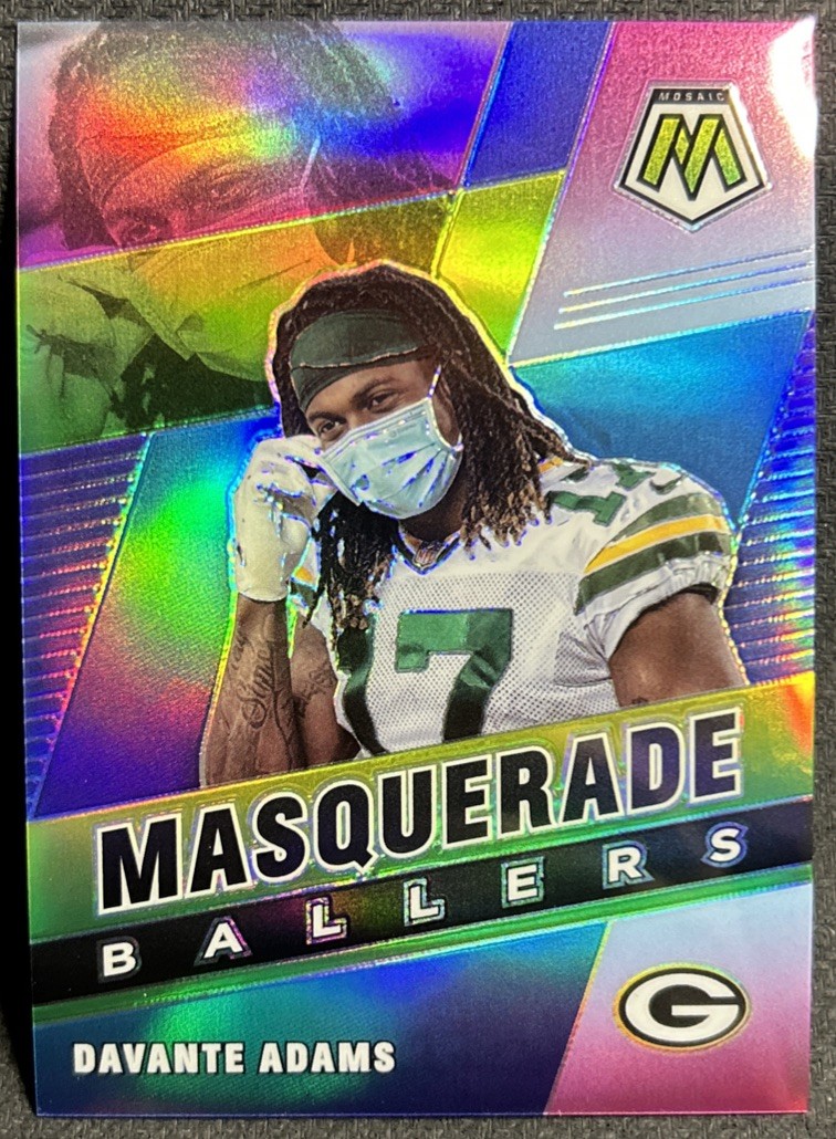 2021 Panini Mosaic Football DAVANTE ADAMS Masquerade Ballers Case Hit SSP Rams