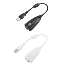 USB External Sound Cards 5Hv2 Channel Converter to 3.5mm Headphone Plug