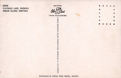 Dream Island Montana Flathead Lake Postcard - Picture 2 of 2