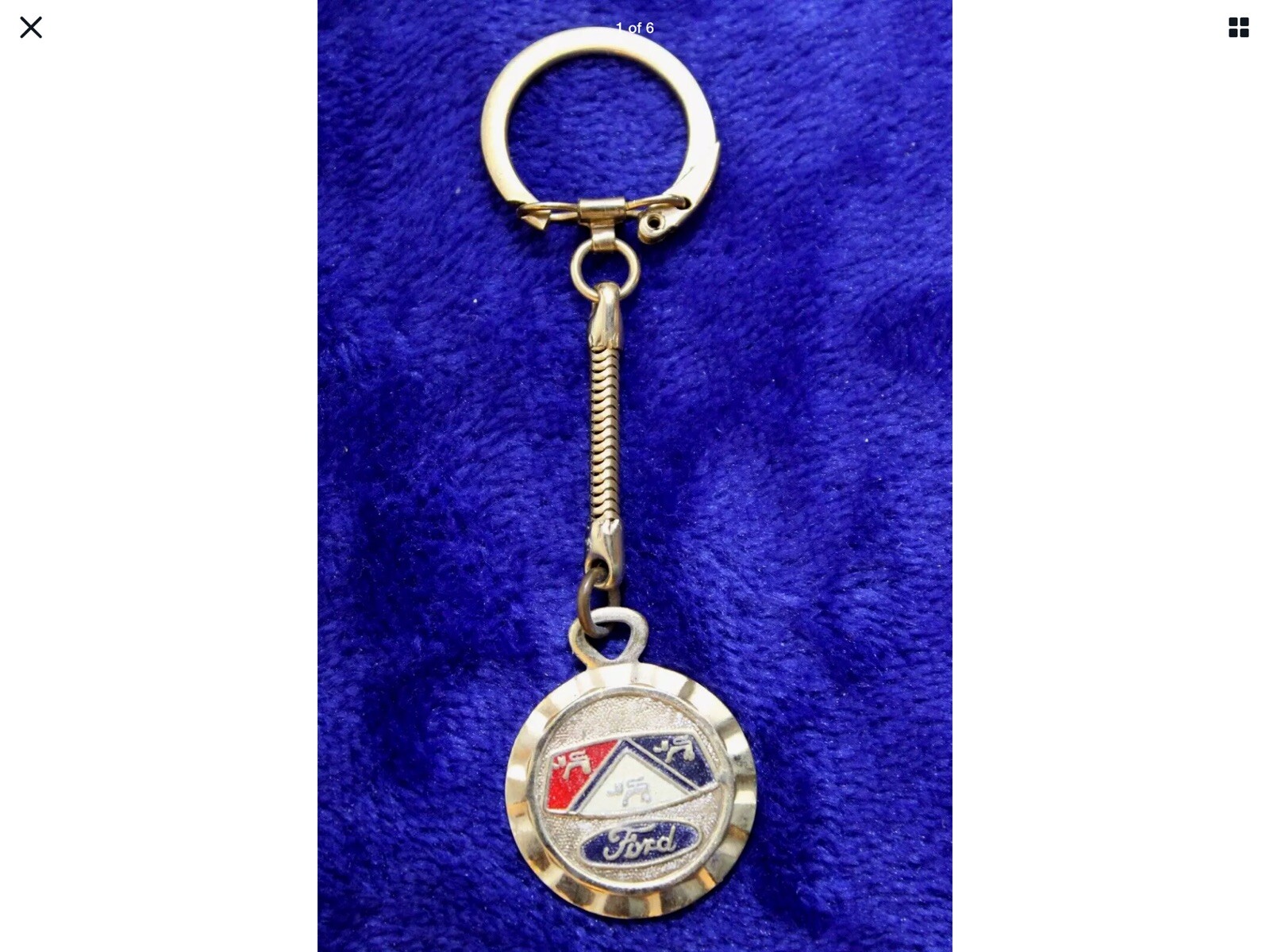 Vintage Ford Crest Leather Key Fob Key Ring Key Chain Accessory Galaxie