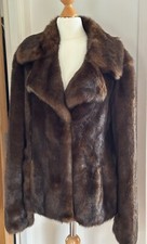 Edina Ronay Beautiful Chocolate Brown Faux Fur Jacket Size Xl/14 (lot 5)