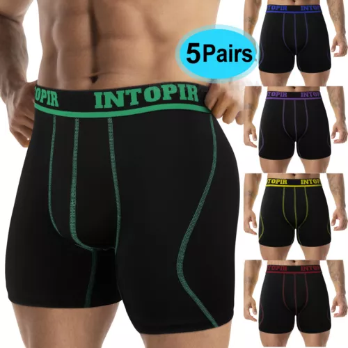 Confezione 5 Boxer Uomo Slip Sportivo Sportivo Intimo Comodi Freschi Asciugatura Rapida Tronchetti - Foto 1 di 18