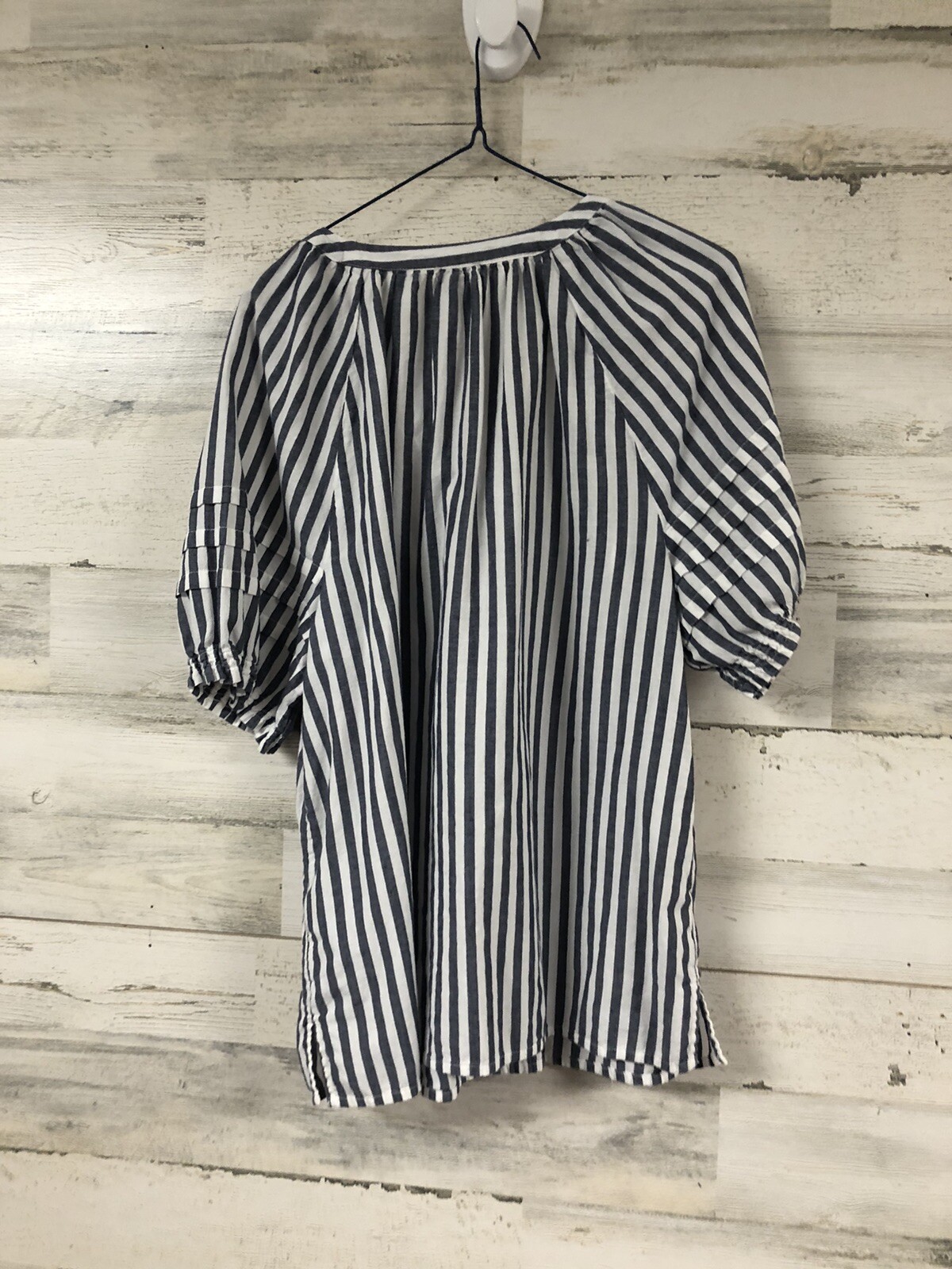Talbots L Striped Pullover Top Tassel Tie Neck Pl… - image 4