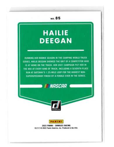 2022 Donruss Nascar HAILIE DEEGAN Carolina Blue Parallel #85 - Bild 2 von 2
