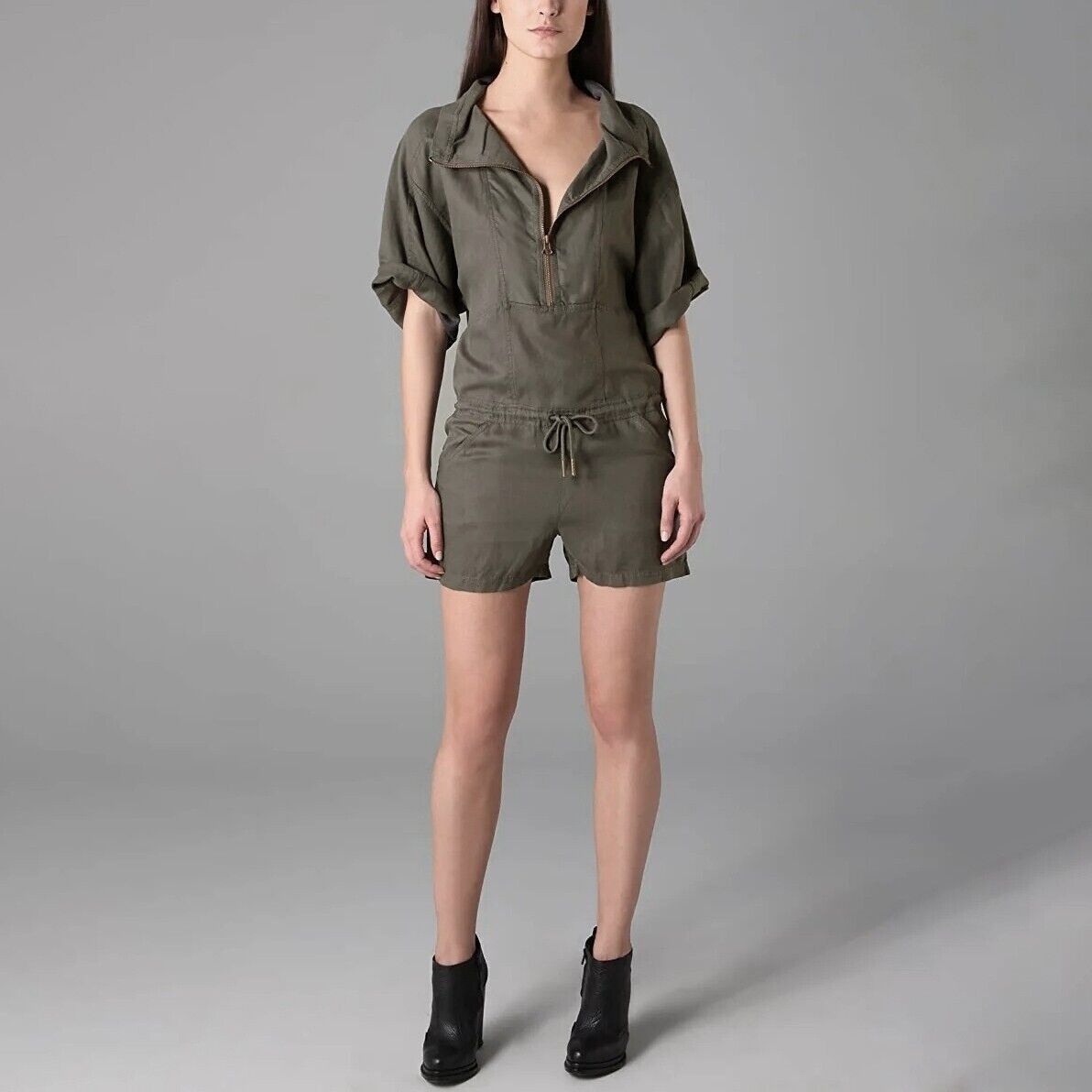ショートパンツ T BY ALEXANDER WANG Embroidered Lyocell Jumpsuit T ALEXANDER WANG Women's Linen Tensel Jumpsuit Romper