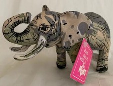 Russ Luv Pets Plush Gray Printed Cloth Elephant 8 New Stuffed Pachyderm