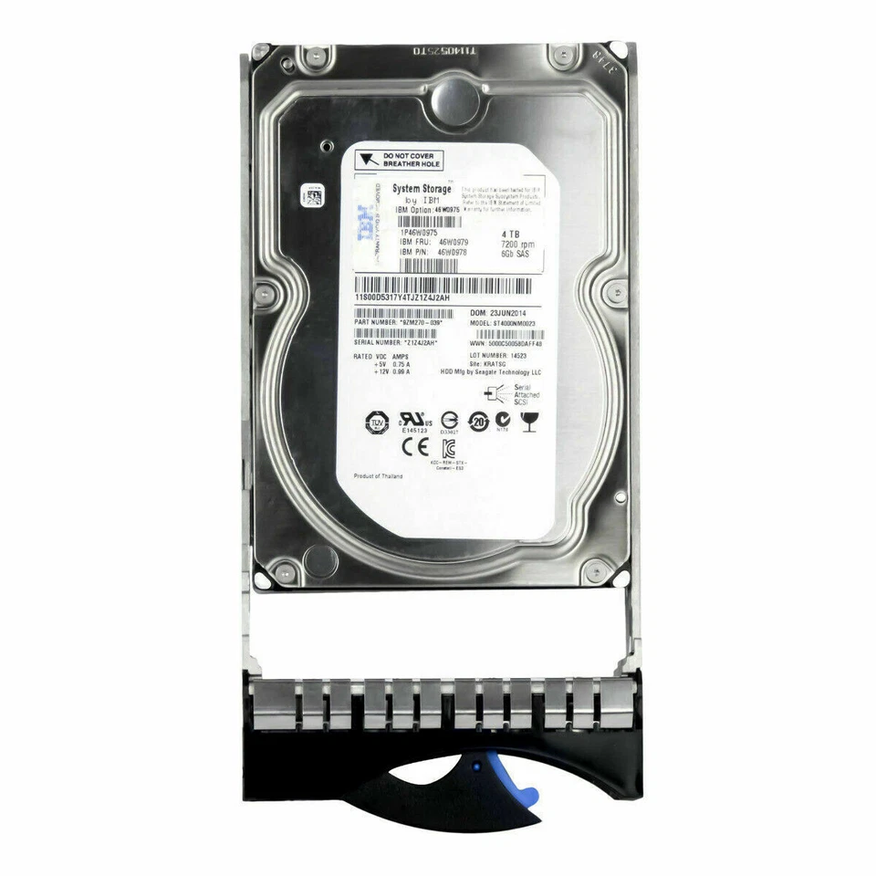 IBM 4TB 7.2K SAS 3.5" Hard Drive 46W0979 46W0978 46W0977 46W0978 EXP2512 - Image 2 of 3