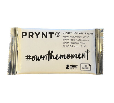 ZINK 2'' x 3  Instant Photo Sticker Paper Pack Of 10 Sheets PRYNT