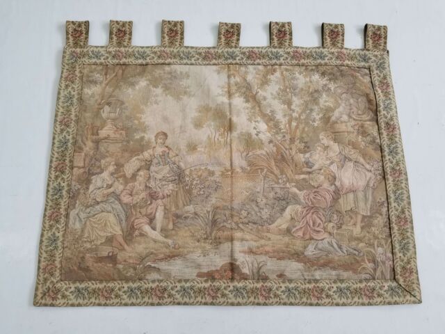 Vintage French Romantic Scene Wall Hanging Tapestry 94x70cm