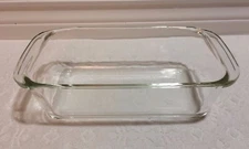 Vintage PYREX 1950s+; FULL-Width Handles Crystal-Clear 213 1.5 QT Loaf-Pan
