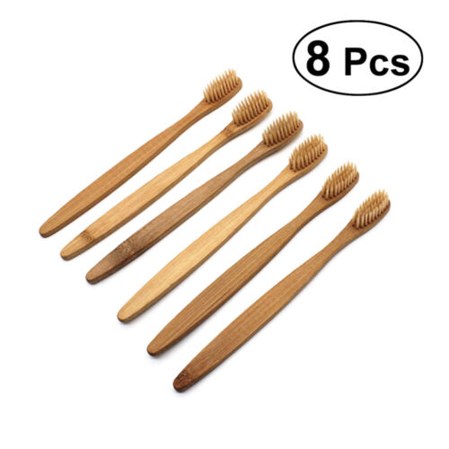 8pcs Bamboo Natural Eco-Friendly Soft Bristles - Picture 1 of 12