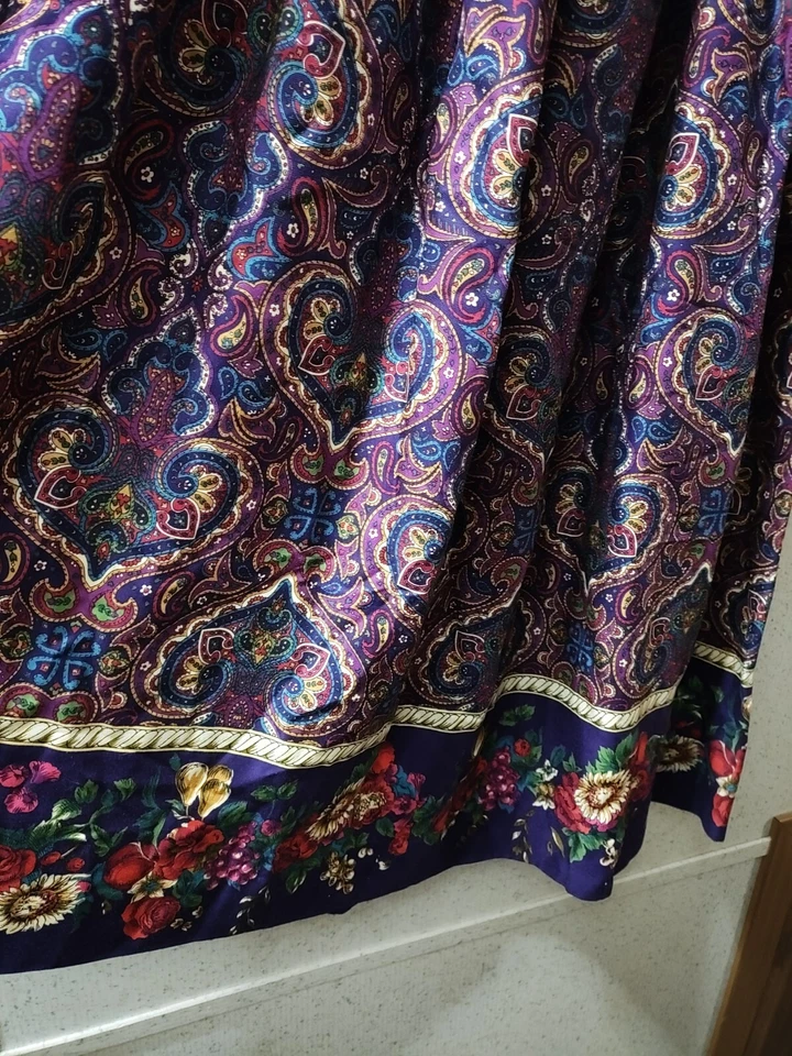 Hermosa Falda Midi Vintage Susan Bristol Cachemira Talla 10 Púrpura Limpia Hecha en EE. UU. Foto 2 de 4