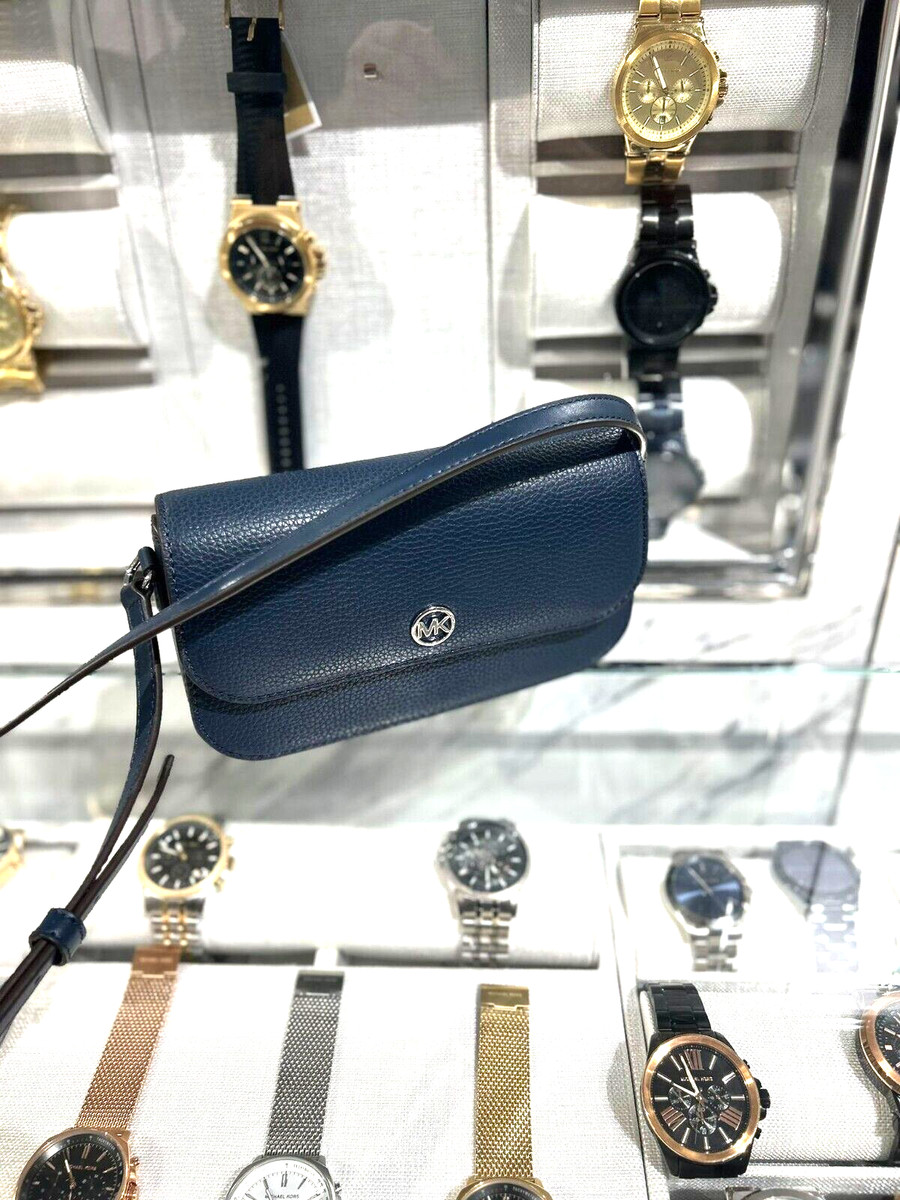 Michael Kors Small Leather Handbag Shoulder Crossbody Bag - Navy Michael Kors Small Leather Handbag Shoulder Crossbody Bag - Navy