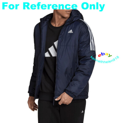 ADIDAS ESSENTIALS INSULATED HOODED JACKET GT9165 NAVY BLUE MENS