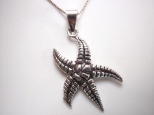 Beautiful Detailed Starfish 925 Sterling Silver Necklace seashore beach sea sand