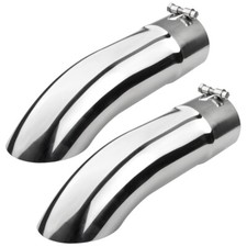 Pair For 4 Inlet 4 Outlet 15 Length Stainless Steel Exhaust Tip Bolt-on Pipe